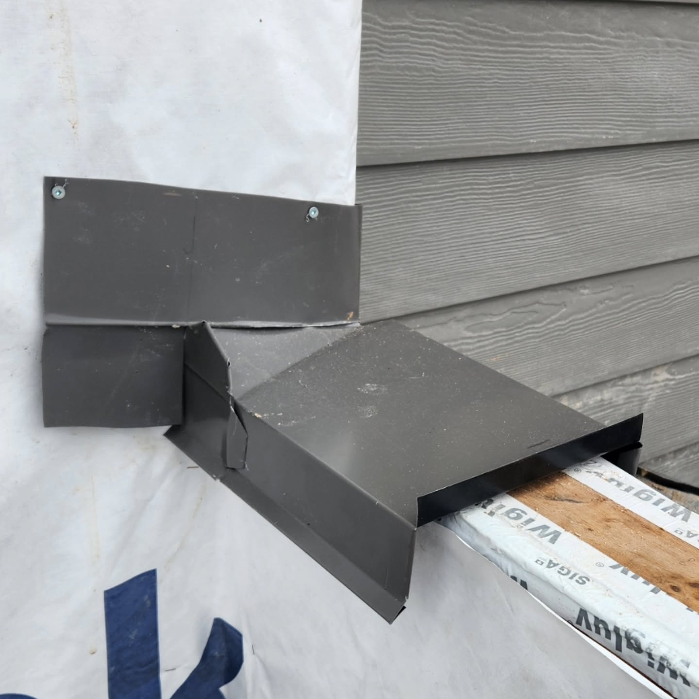 Custom fabricated roof flashing piece in Hope British Columbia