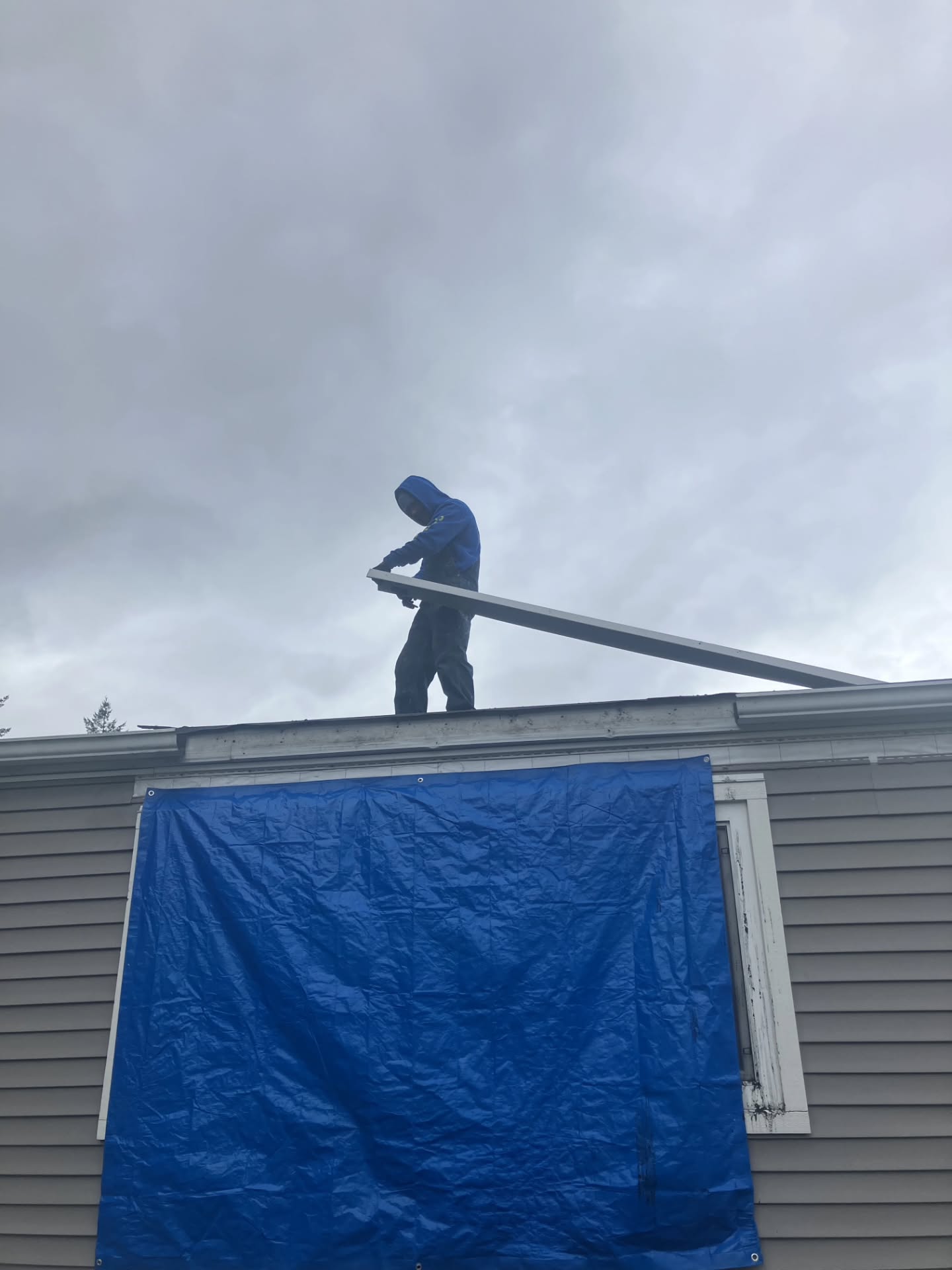 Custom fabricated pan flashing for Chilliwack roofing project